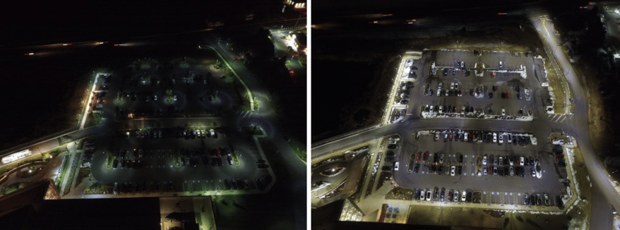 Before & After Using LED Lighting in Parking Lots | Stouch Lighting