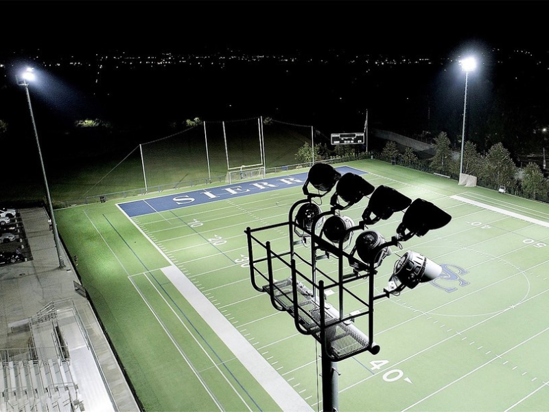 football field at night vertical
